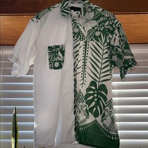 Rare Split-Design Tropical Button-Down